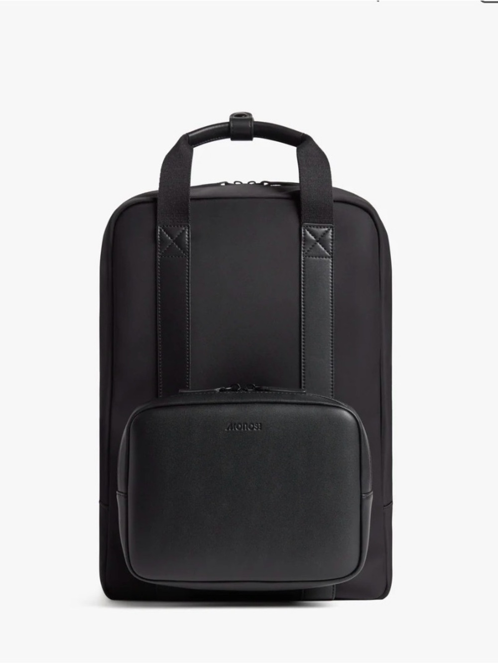 Monos Metro Sleek Black Women's Backpack with Detachable Classic Kit